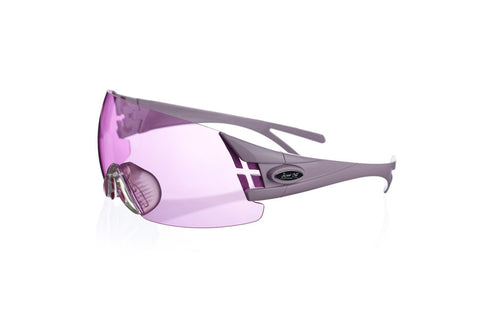 Shooting glasses double temple tip lilac