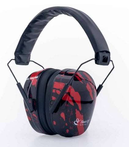 Shoot-Off Ear Muffs - Red & Black