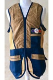 sporting shooting vest navy & gold mesh