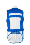 sporting shooting vest azure blue & white mesh