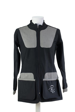 women's winter shooting jacket black & grey